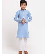 Boys Sky Blue Cotton Kurta
