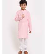 Boys Pink Cotton Kurta