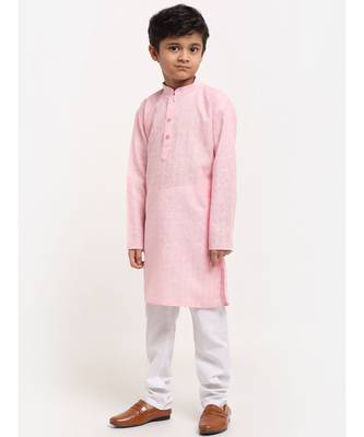 Boys Pink Cotton Kurta 2