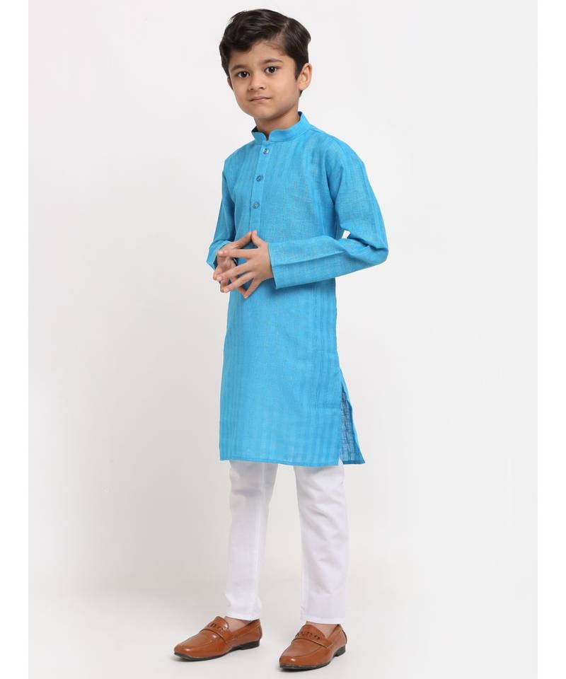 Boys Blue Cotton Kurta