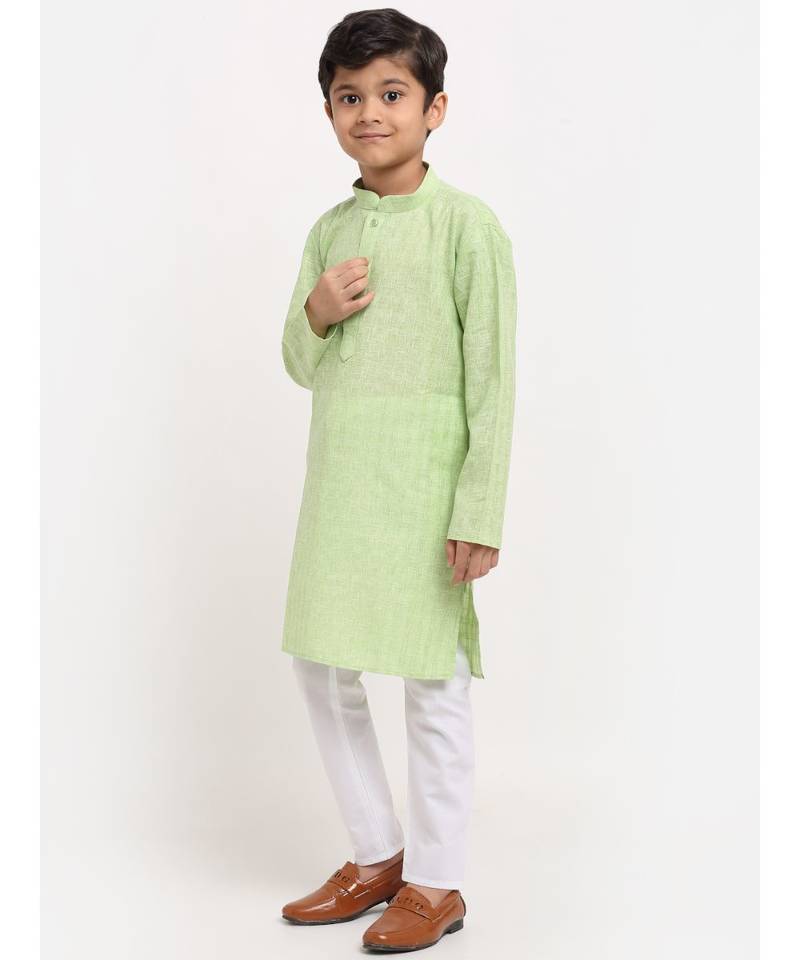 Boys Sea Green Cotton Kurta