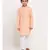 Boys Peach Embroidered Cotton Kurta