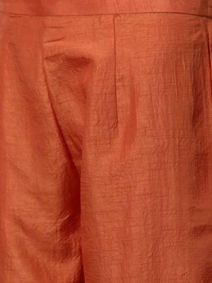 Indo Era Orange Solid Straight Kurta with Palazzo Sets 4