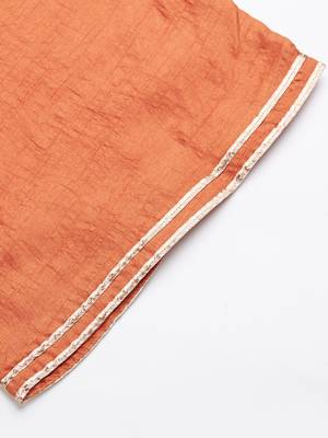 Indo Era Orange Solid Straight Kurta with Palazzo Sets 5