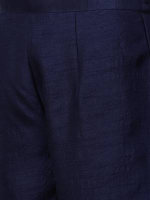Indo Era Navy Blue Solid Straight Kurta with Palazzo Sets 3