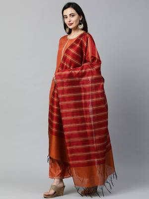 Indo Era Orange Solid Straight Kurta Palazzo with Dupatta Sets 4