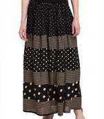 Black printed crepe skirts
