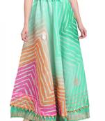 Green printed cotton skirts