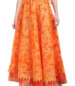 Orange printed cotton skirts