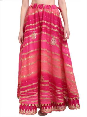 Magenta printed cotton skirts 1