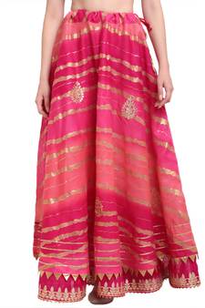 Magenta printed cotton skirts