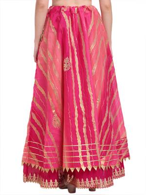 Magenta printed cotton skirts 2