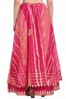 Magenta printed cotton skirts