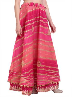 Magenta printed cotton skirts 3