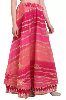 Magenta printed cotton skirts
