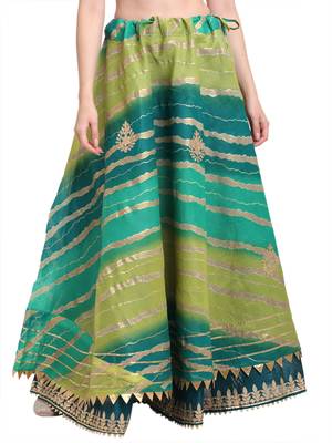 Green printed cotton skirts 1