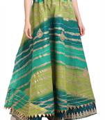 Green printed cotton skirts