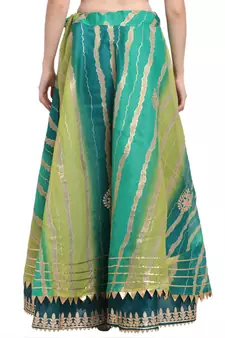 Green printed cotton skirts