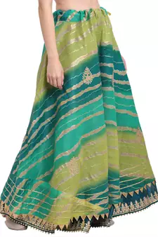 Green printed cotton skirts