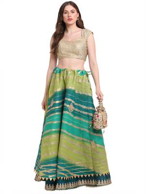 Green printed cotton skirts 4