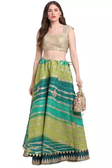 Green printed cotton skirts