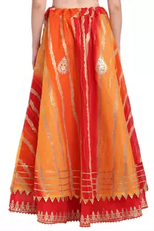 Orange printed cotton skirts