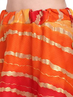Orange printed cotton skirts 5