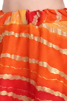 Orange printed cotton skirts
