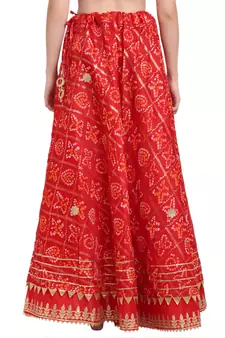Red printed cotton skirts