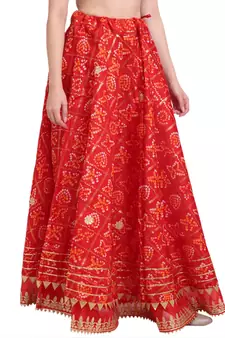 Red printed cotton skirts