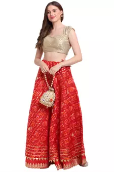 Red printed cotton skirts