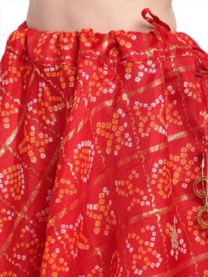 Red printed cotton skirts 5