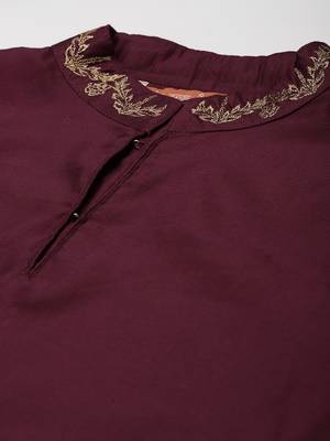 Indo Era Magenta Embroidered Staright Kurta with Palazzo Set 5