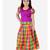 GirlsHalf Sleeve South Indian Pavda Pattu Lehenga  Purple
