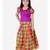 GirlsHalf Sleeve South Indian Pavda Pattu Lehenga  Purple