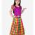 GirlsHalf Sleeve South Indian Pavda Pattu Lehenga  Purple