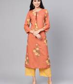 Indo Era red Embroidered Straight Kurtas