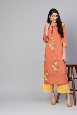 Indo Era red Embroidered Straight Kurtas 2