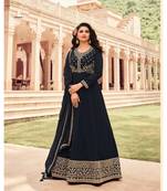 black embroidery georget semi stitch anarkali gowns
