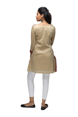 Maroon printed viscose short-kurtis 4