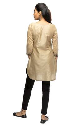 Light-brown printed viscose short-kurtis 4