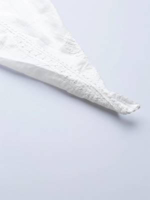 Hand Embroidered White Cotton Lucknowi Chikan Women Dhoti 10