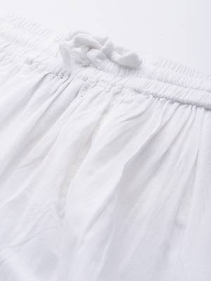 Women Hand Embroidered White Cotton Lucknow Chikan Palazzo 5