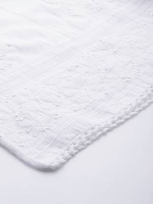 Women Hand Embroidered White Cotton Lucknow Chikan Palazzo 6