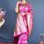 Pink hand woven banarasi saree with blouse