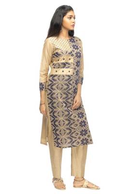 Brown printed viscose ethnic-kurtis 3