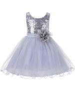 Baby Girl's Round Neck Knee Length Frock Grey Dress(WLT-1055_1-2 Years)