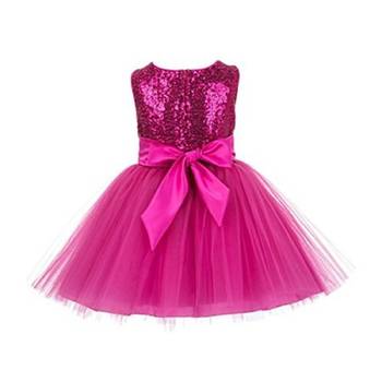 Baby Girl's Round Neck Knee Length Frock Pink Dress(WLT-1056_1-2 Years) 2