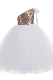 Baby Girl's One Shoulder Neck Maxi Length Frock White Dress(WLT-1079_1-2 Years)