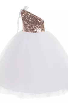 Baby Girl's One Shoulder Neck Maxi Length Frock White Dress(WLT-1079_1-2 Years)